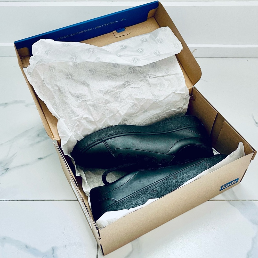 🔥 Keds Alley Leather Grit Foxing Sneakers – Black | Size 7.5 🔥